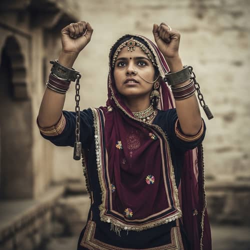 Rajasthani Girl in Shackles: Courageous Hope and Historical Context