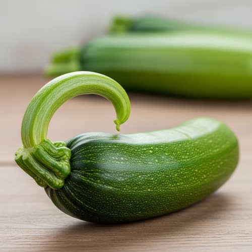 Fresh Green Zucchini on Rustic Wooden Table