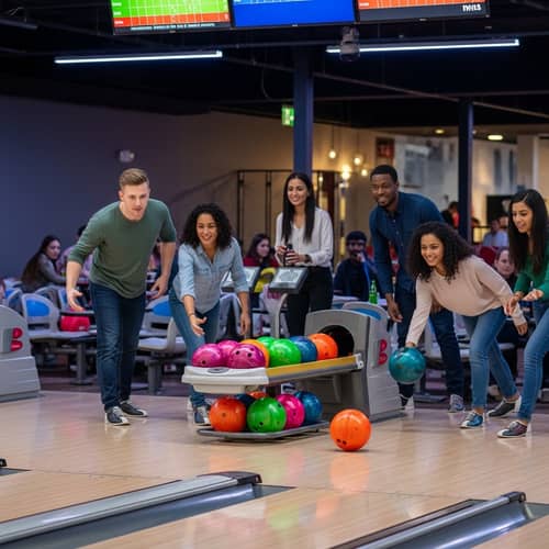 Exciting Bowling Match at Vibrant Alley