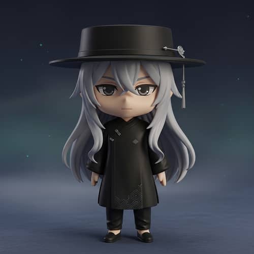 Chibi Style Figure with Calm and Mysterious Aura