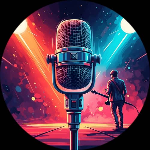 Vibrant Digital Painting of Wireless Microphone | Music-Inspired Art