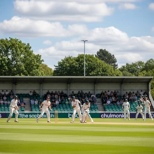 Intense Cricket Match on Lush Green Field | Diverse Players & Fans