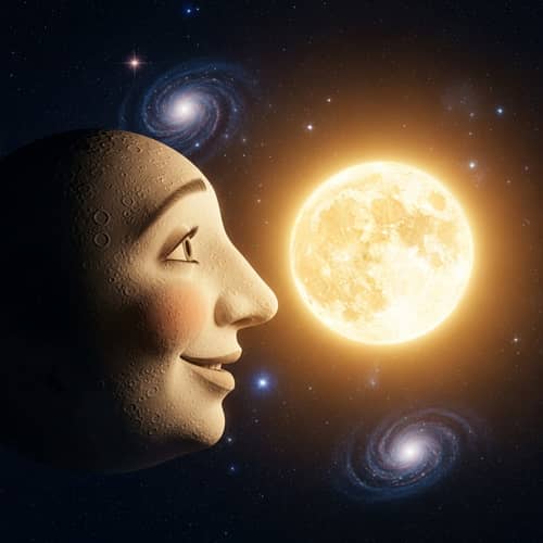Man in the Moon Loving the Celestial Sun