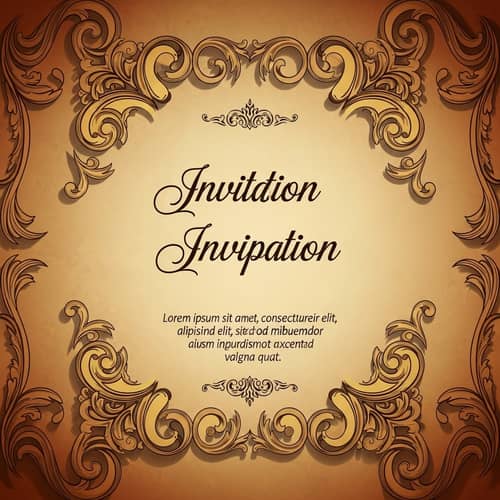 Vintage-Style Ornate Victorian Invitation Card Design