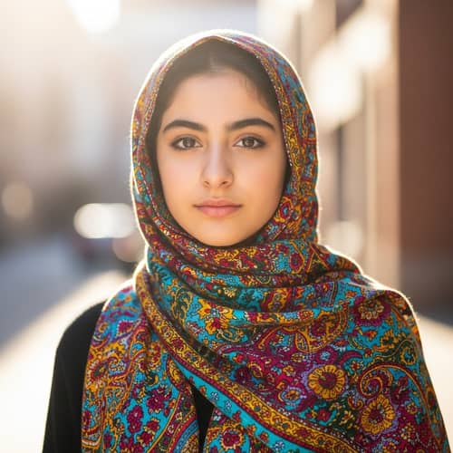Confident Teenage Girl in Colourful Hijab | Cultural Significance