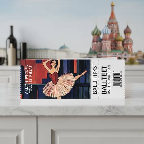 High-Resolution Ballet Ticket Invitation Photograph