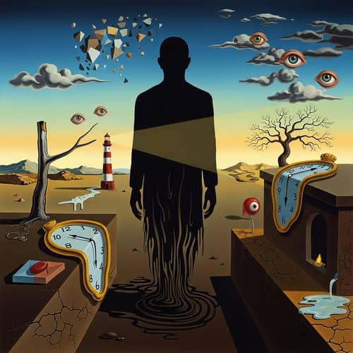 Enigmatic Figure in Surrealistic Shadows | Salvador Dali Influence