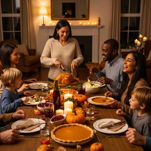 Idyllic Thanksgiving Celebration in a Warm Home