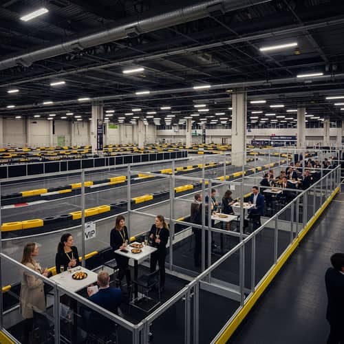 Indoor Electric Go-Kart Track at Convention Center | VIP Viewing Areas