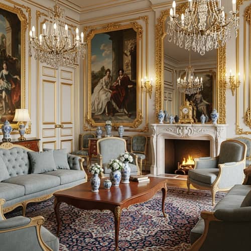 Luxurious Second Empire Era Salon 3D Illustration