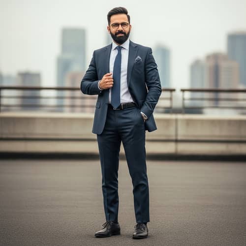 Regal South Asian Man in Modern Attire - Distinguished Leader Look