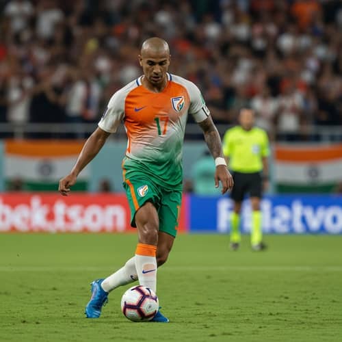 Portuguese Male Footballer in Indian Team Jersey | Technical Prowess