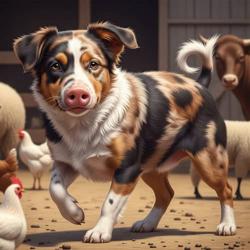 Pig-Dog Hybrid: Unique Farmyard Animal with Mixed Features
