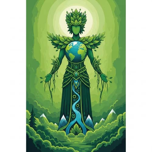 Majestic Green Earth King | Nature-Inspired Crowned Figure