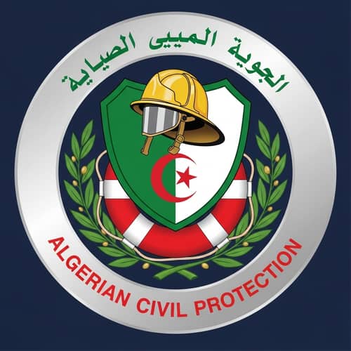 Algerian Civil Protection Emblem | Public Safety & Rescue Symbols