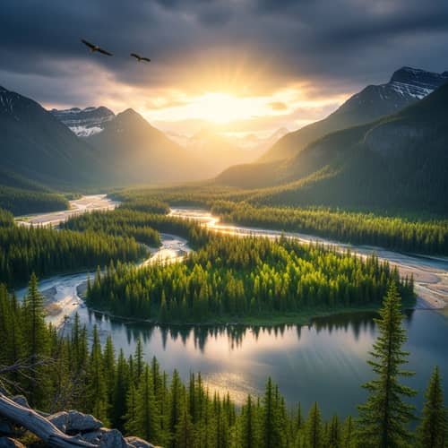 Majestic Wilderness Sunset - Capturing Tranquility and Beauty