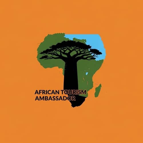 Tourism Ambassador Logo: Baobab Tree Silhouette of Africa