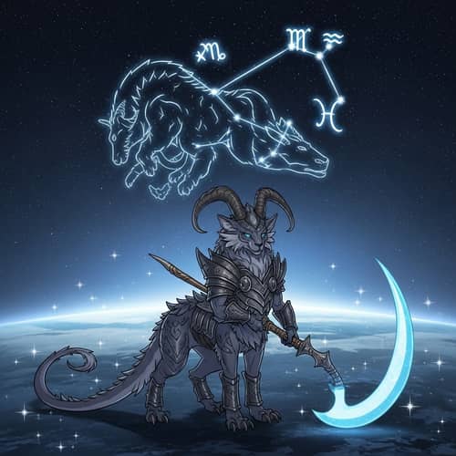Fantasy Zodiac Creature in Stellar Landscape