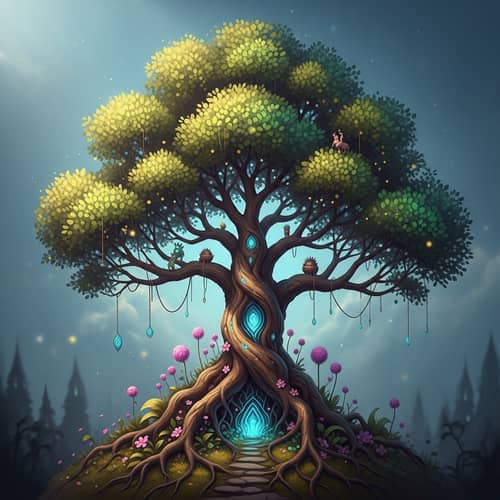 Enchanting Magical Tree with Vibrant Colors | Mystery of Heaven and Earth