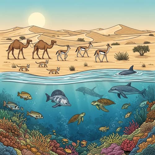 Wildlife and Marine Life in Kuwait - Old Times Illustration