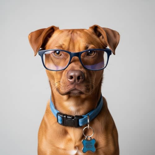 Short-Haired Dog with Blue Spectacles | Cute and Intellectual Pet