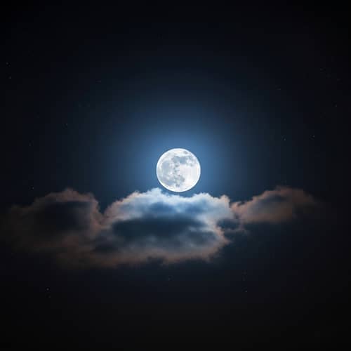 Breathtaking View of Moon in Sky | Tranquil Night Artwork