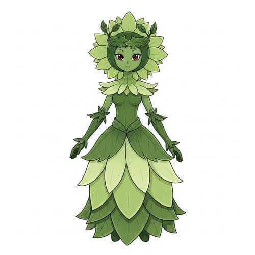 Enchanting Lilligant - Green Plant Creature with Flower-Like Head