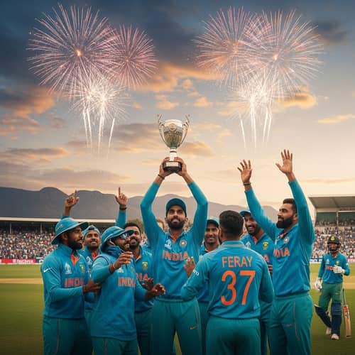 Triumphant Indian Cricket Team Celebrates Victory in South Africa