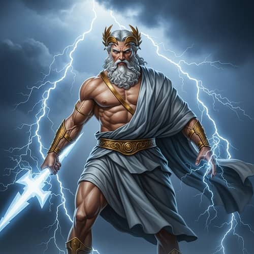 Zeus, Greek God of Lightning: Powerful Depiction