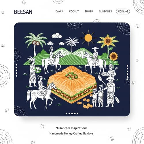 Nusantara Baklava Theme: Interactive Display with Diverse Characters