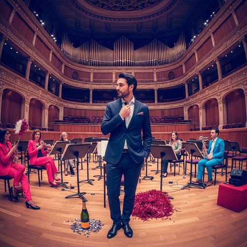 Italian Musician Portrait in Contemporary Concert Hall