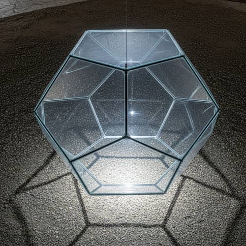 Glass Dodecahedron Sculpture Hangs Magnificently
