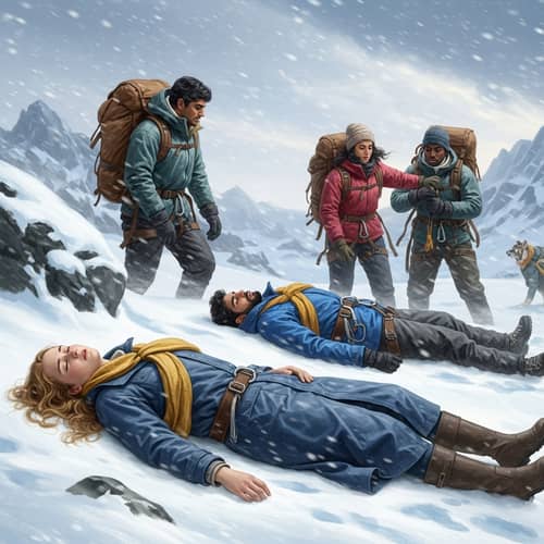 Heart-Wrenching Baroque Scene in Snow-Encrusted Wilderness