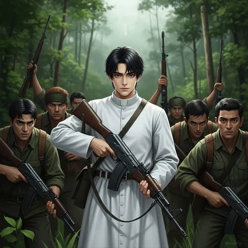 Young Priest Leading Rebels Against Illegal Loggers in Forest