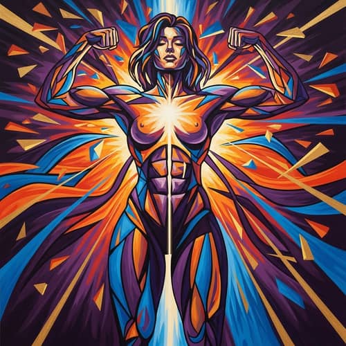 Abstract Strong Woman: Empowerment & Independence Artwork
