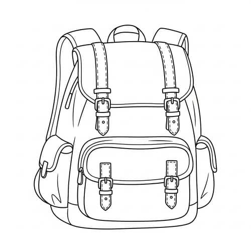 Simple Rucksack Coloring Page for Toddlers