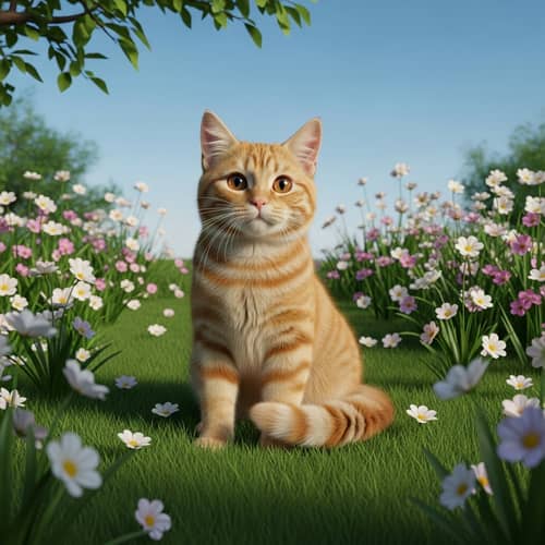 Sparkling Ginger Cat in Lush Garden | Perfectly Pleasant Afternoon