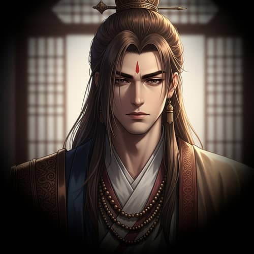 South Asian Male with Long Hair in Traditional Attire