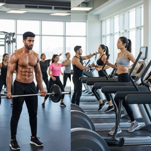 Diverse Gym Workouts: Strength, Cardio & Aerobics Classes