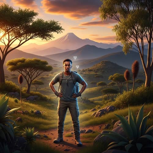 Ethiopian Open-World Adventure: Character Ready for Quest
