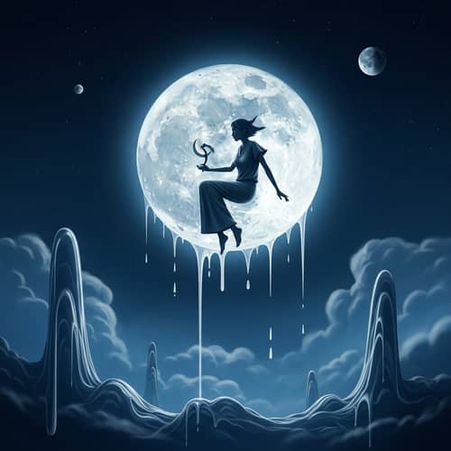 Celestial Being in Moon | Surrealistic Artwork
