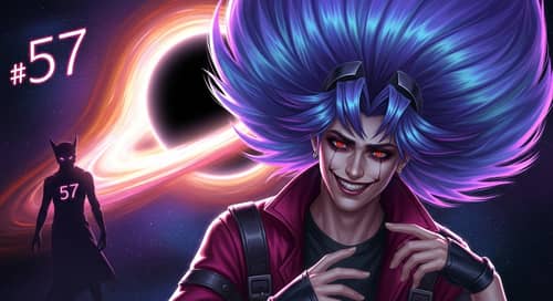 Galactic Anti-Hero with Blue-Purple Hair | Young Man Art