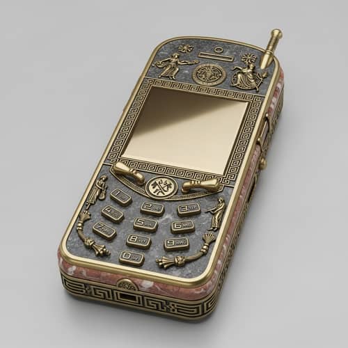 Ancient Greek-themed Smartphone: Mythological Design with Bronze & Marble