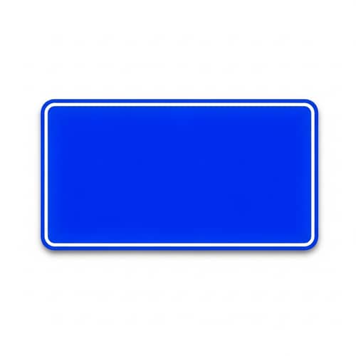 Vivid Blue Sign on Clean White Background