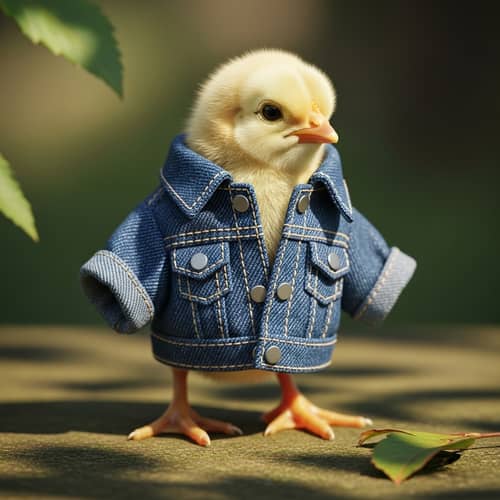 Adorable Chick in Jacket - Cute Baby Bird Outfit