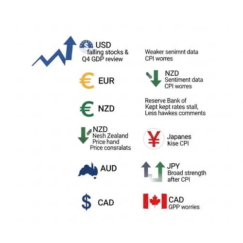 Global Financial Update: USD Up on Risk-Off Sentiment, EUR Weaker - CPI Concerns, NZD Tanks, JPY Rises Broadly, CAD Lower on Oil, GDP Worries
