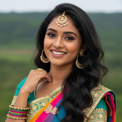 Beautiful Indian Girl in Traditional Sari | Ethnic Beauty Portrait
