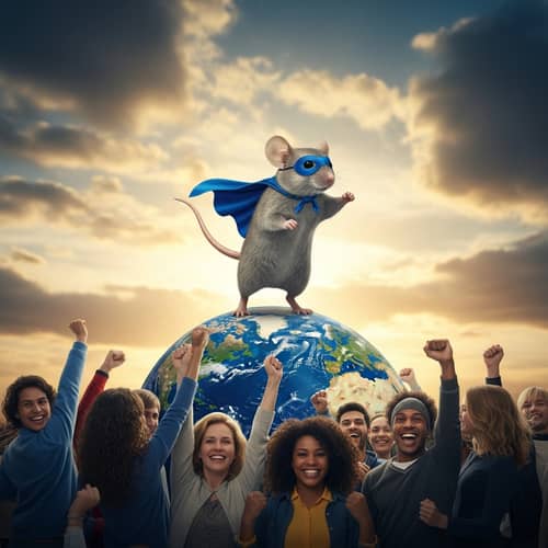Superhero Mouse Saving the World