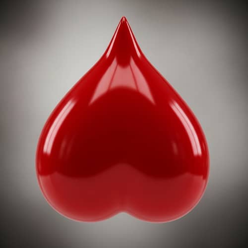 Upside-Down Red Heart in Brilliant Color