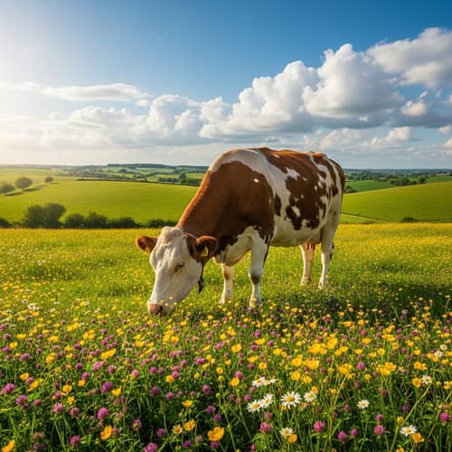 Una Vaca in a Lush Green Pasture